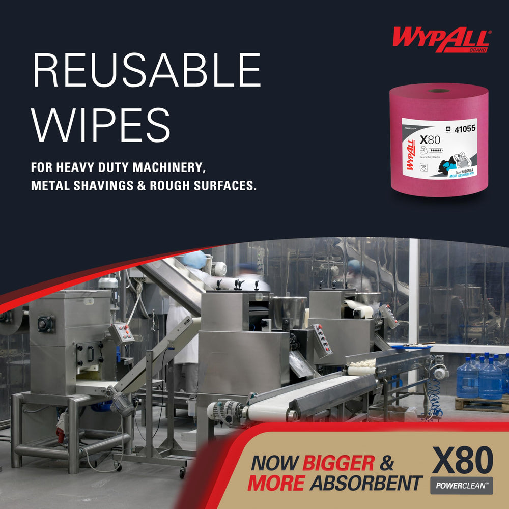 Wypall PowerClean X80 edge close-up showing bonded fibers for wet strength