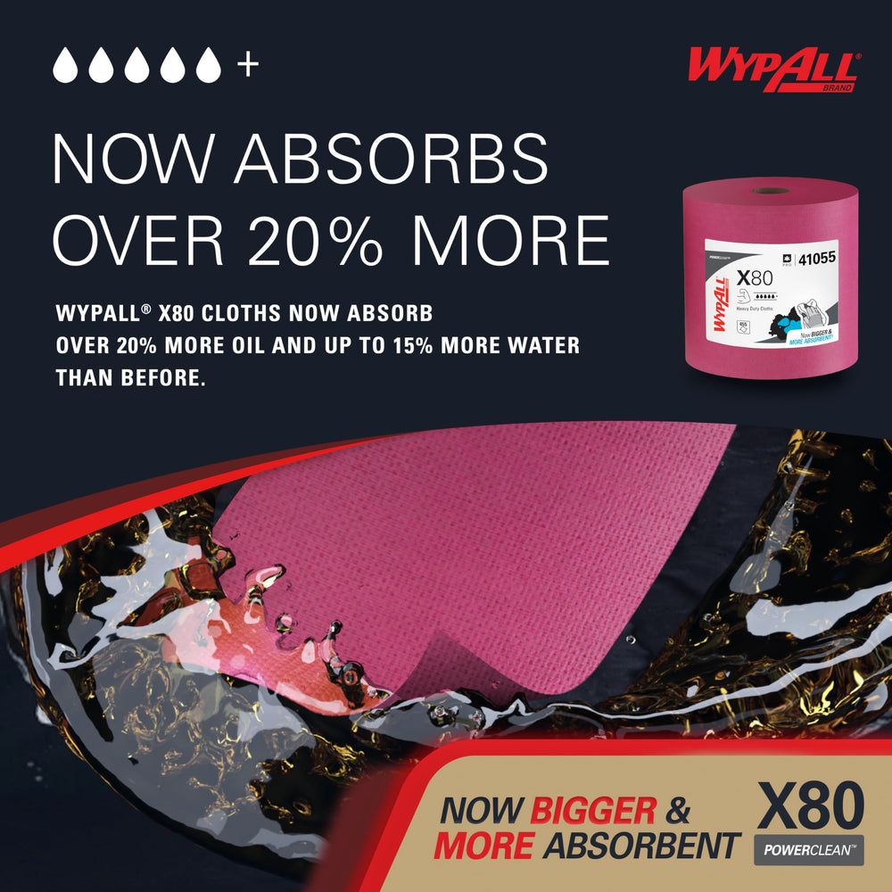 Wypall PowerClean X80 used by mechanic wiping engine for efficient cleanup