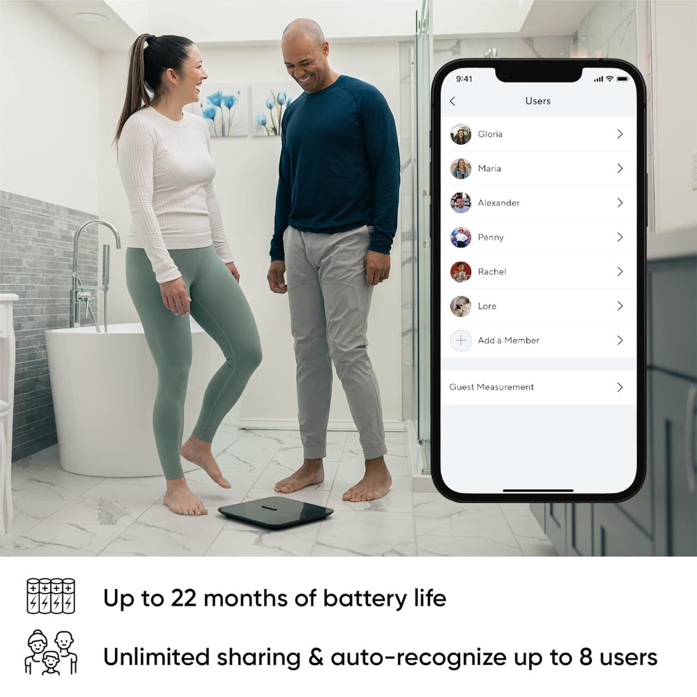 Wyze app sincronizando datos de composición corporal con el teléfono