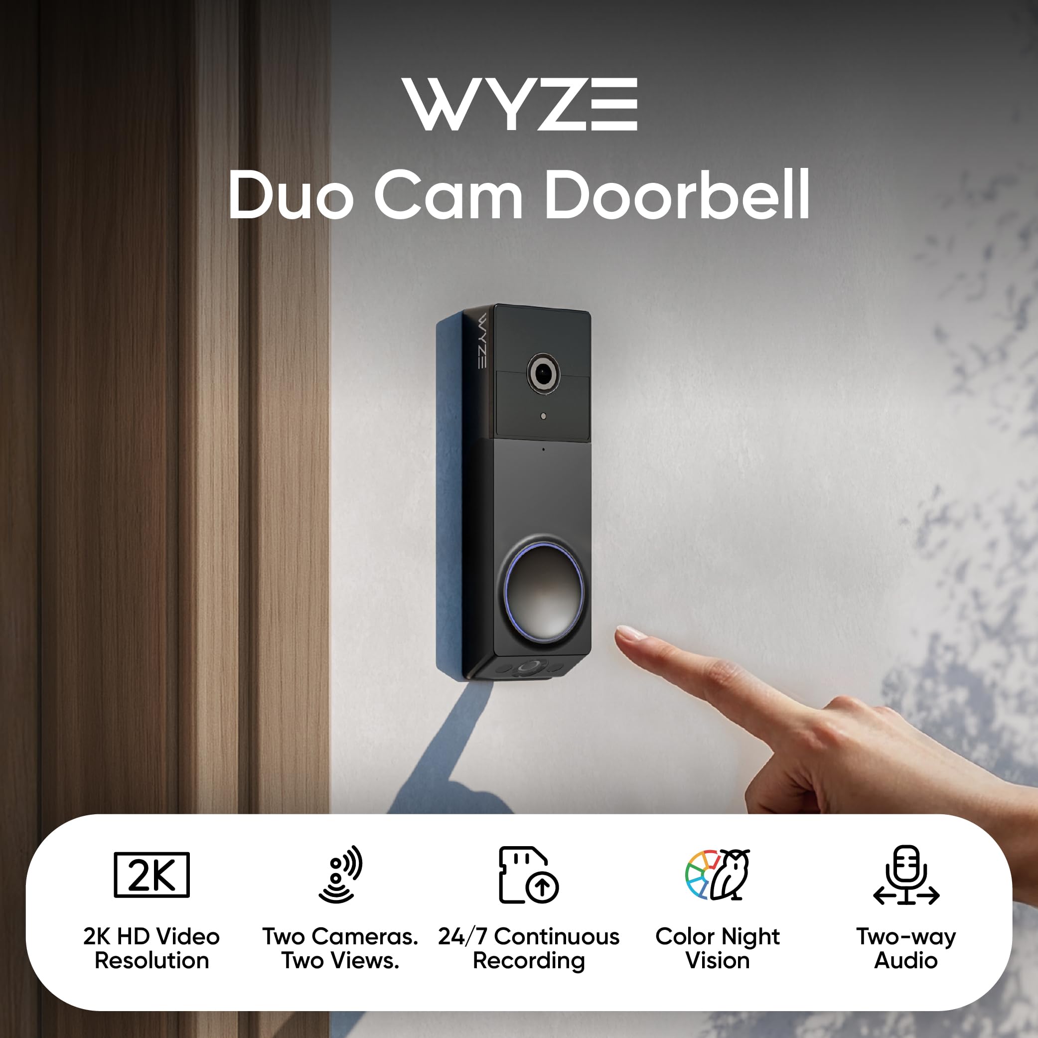 WYZE detalle de lentes duales para mejor detección de paquetes