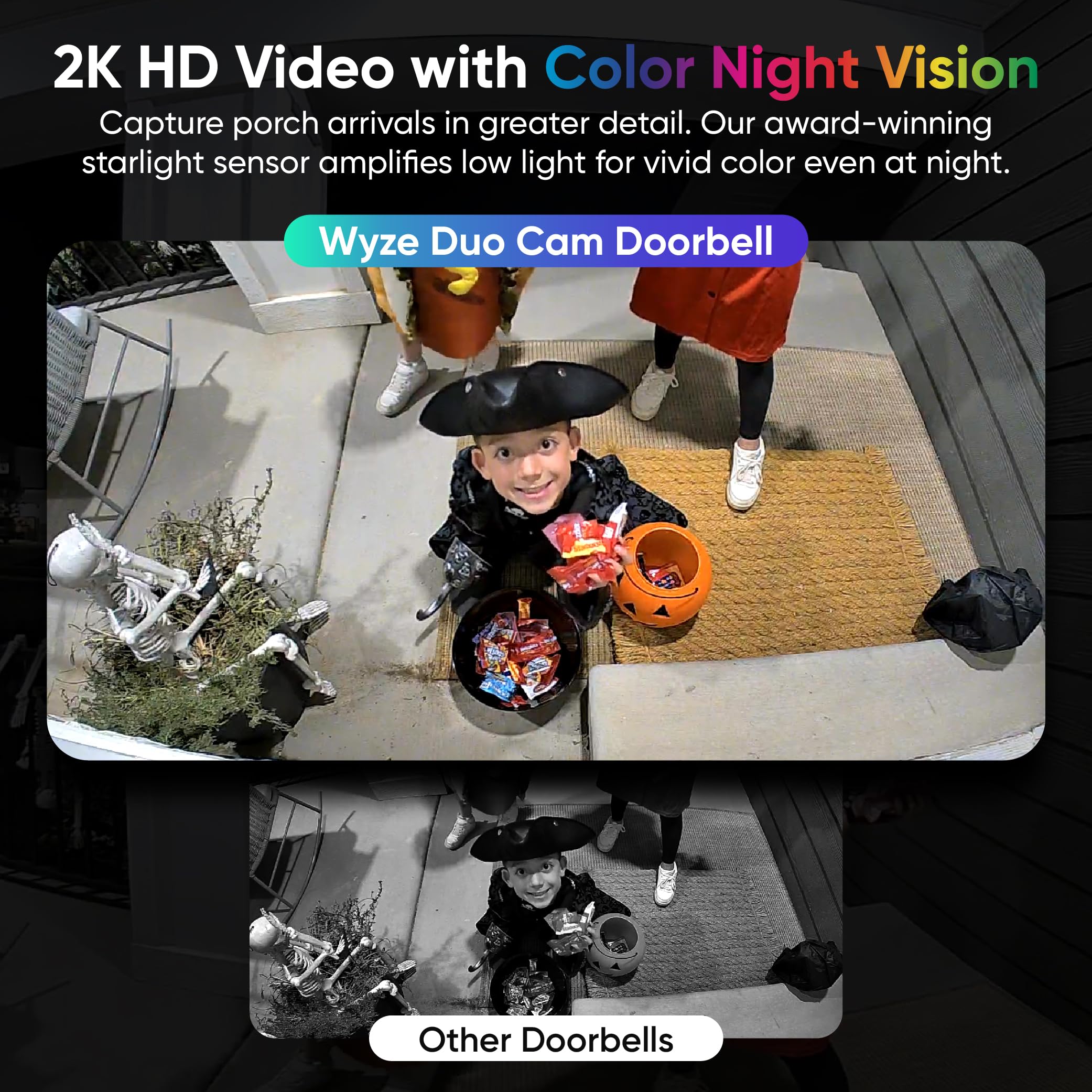 WYZE imagen nocturna en color que mejora visibilidad baja