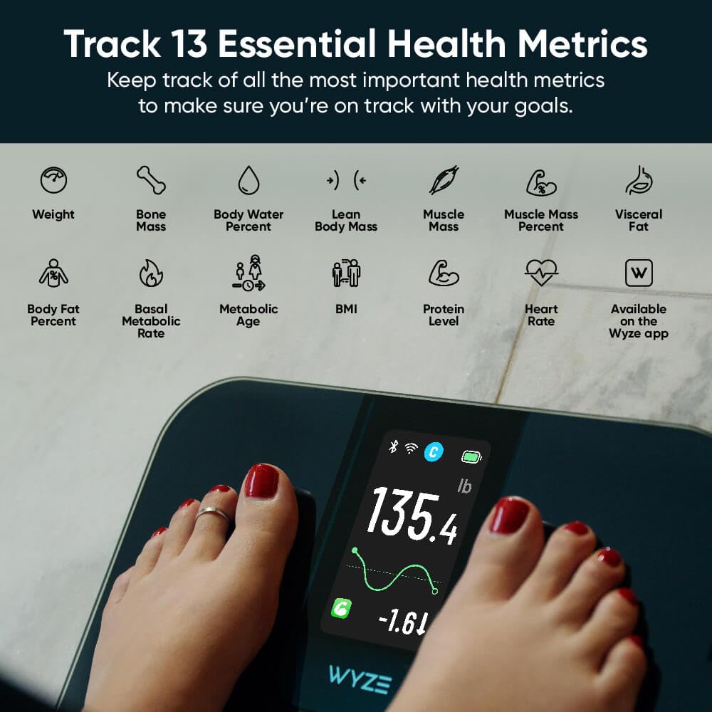 Wyze Scale Ultra en uso por una persona mostrando rapidez de medición