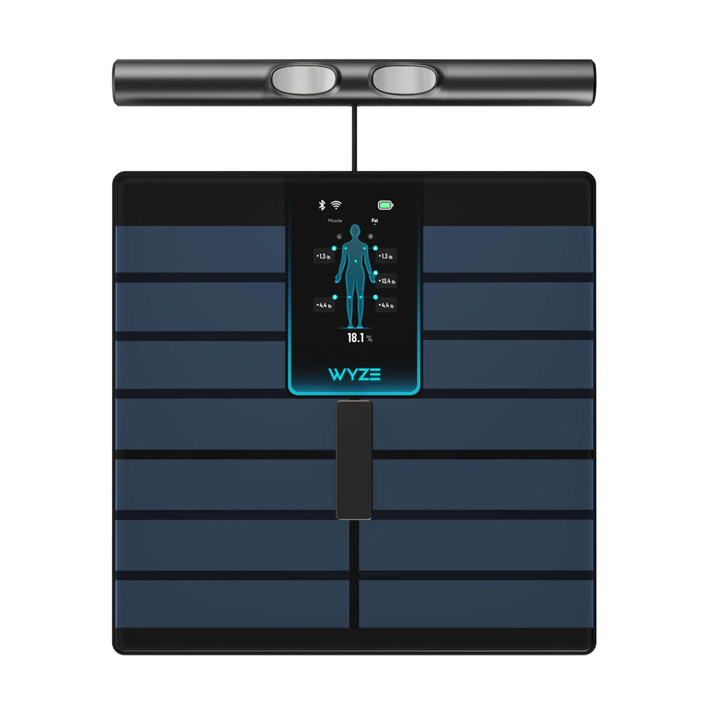 Wyze Scale front view showing full color display and quick insights