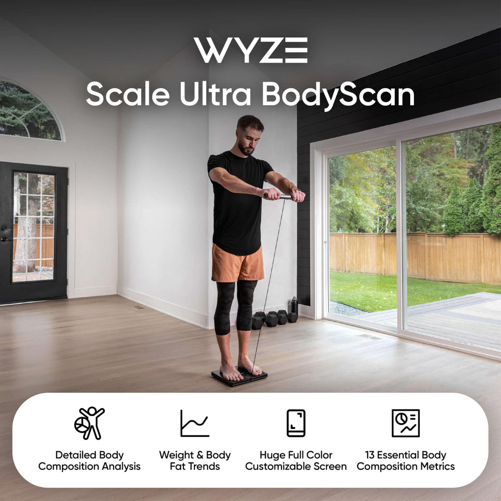 Wyze Scale handle electrodes visible for precise segmental readings