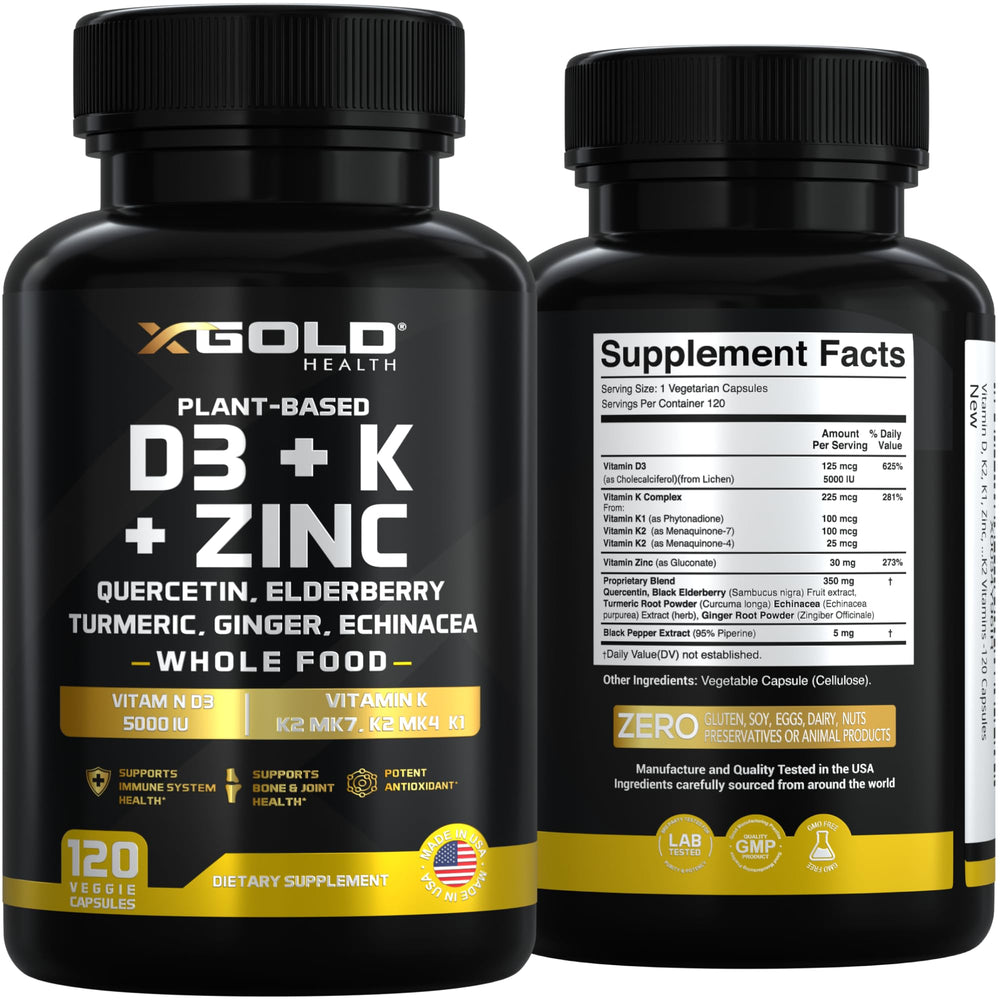 X Gold Health botella abierta mostrando cápsulas disponibles para 120 días