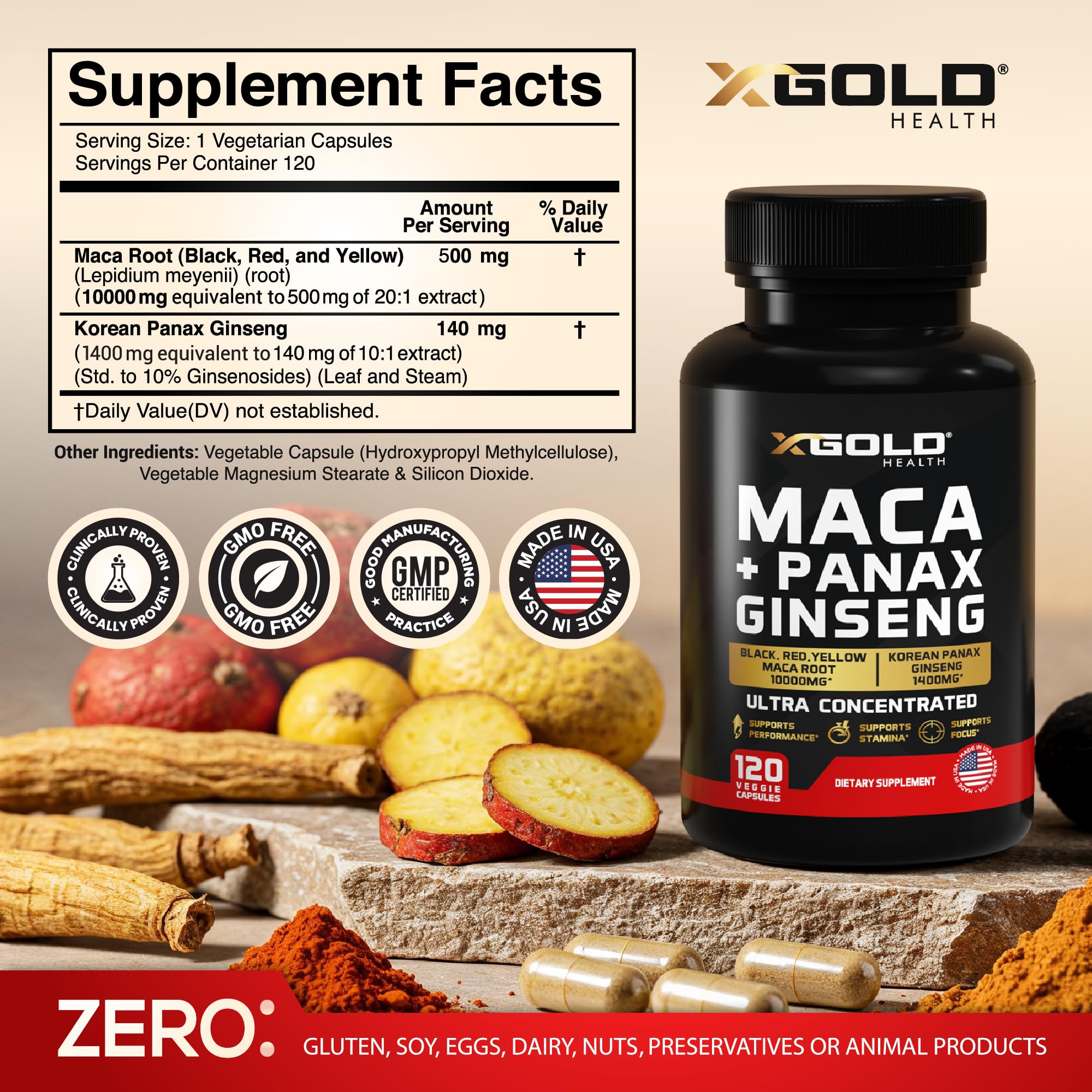 X Gold Health cápsulas en mano para dosificación conveniente