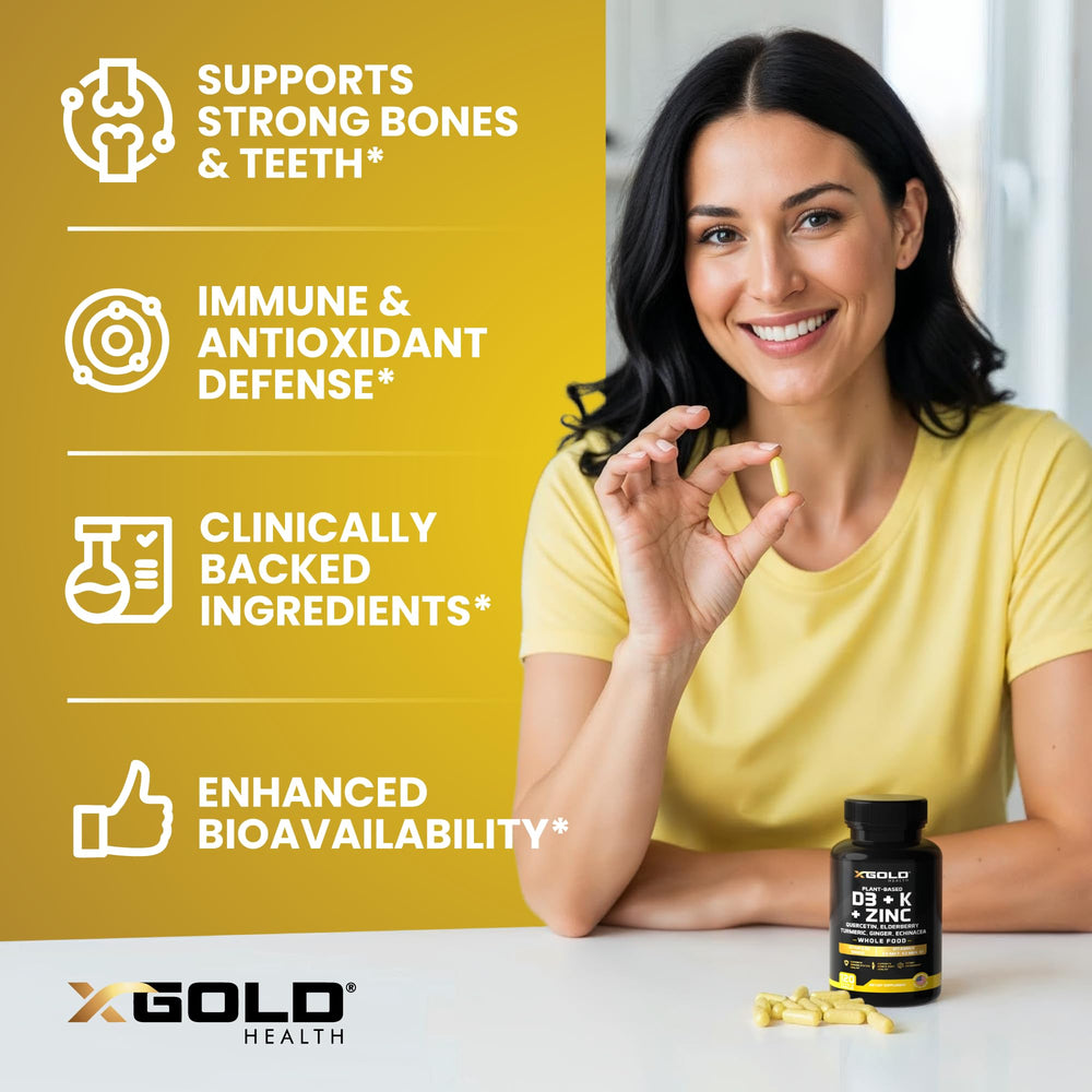 X Gold Health cápsulas en mano mostrando tamaño real y facilidad de toma