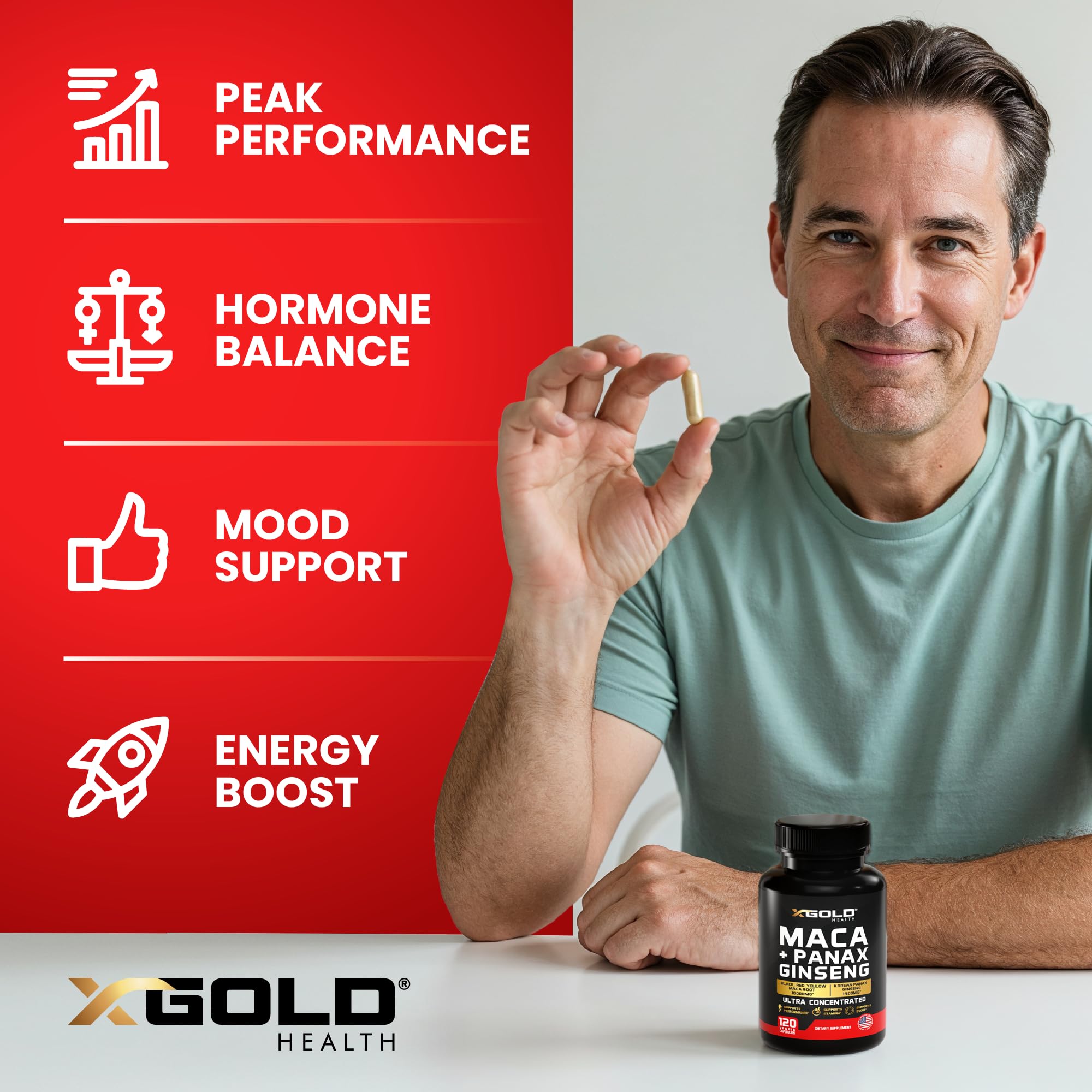X Gold Health etiqueta detallada con lista de ingredientes clave