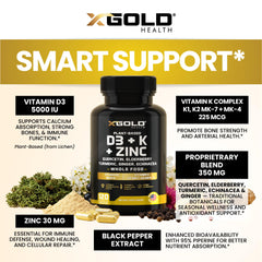 X Gold Health etiqueta con ingredientes y dosificación para confiabilidad