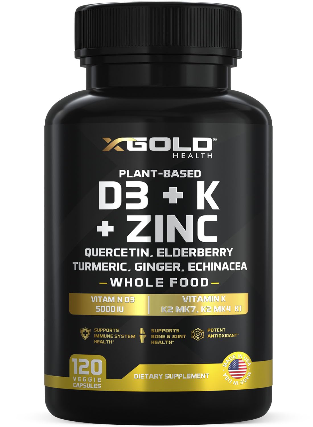 X Gold Health frontal del envase mostrando la etiqueta clara y beneficios