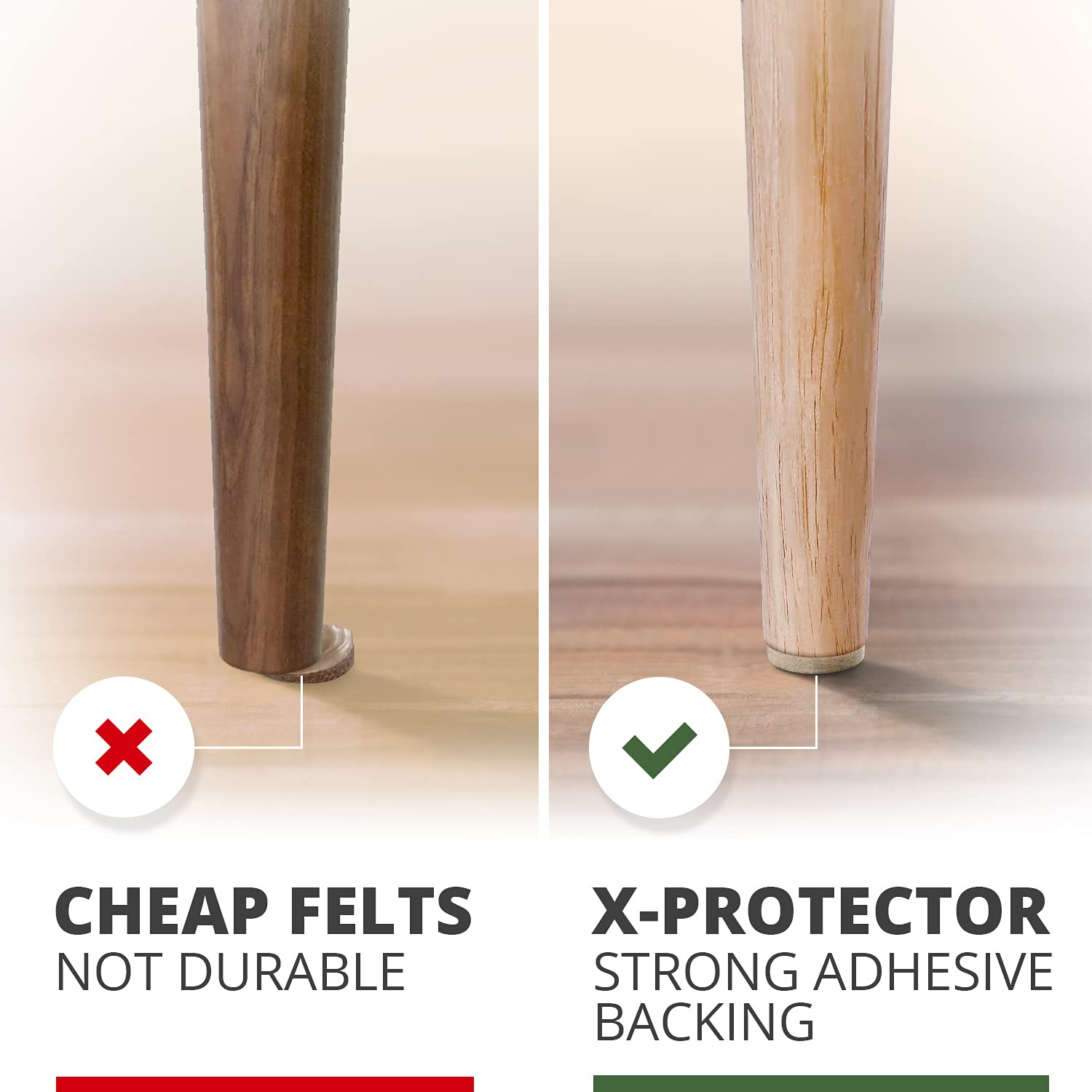 X-Protector comparación de tamaños para todas las patas y usos