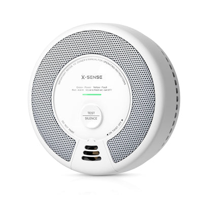 X-Sense SC06 vista frontal mostrando diseño compacto y beneficios de seguridad