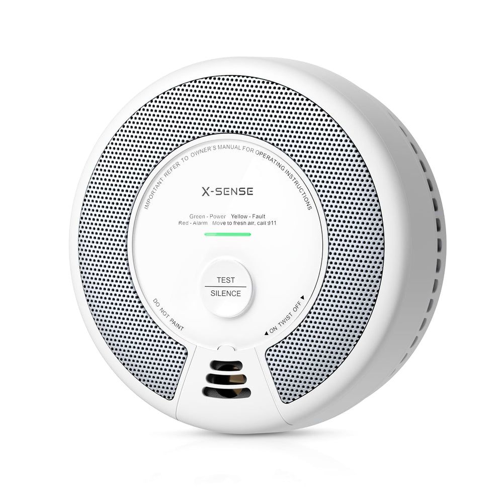 X-Sense SC06 vista frontal mostrando diseño compacto y beneficios de seguridad