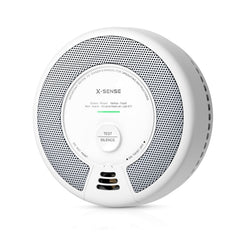 X-Sense SC06 vista frontal mostrando diseño compacto y beneficios de seguridad