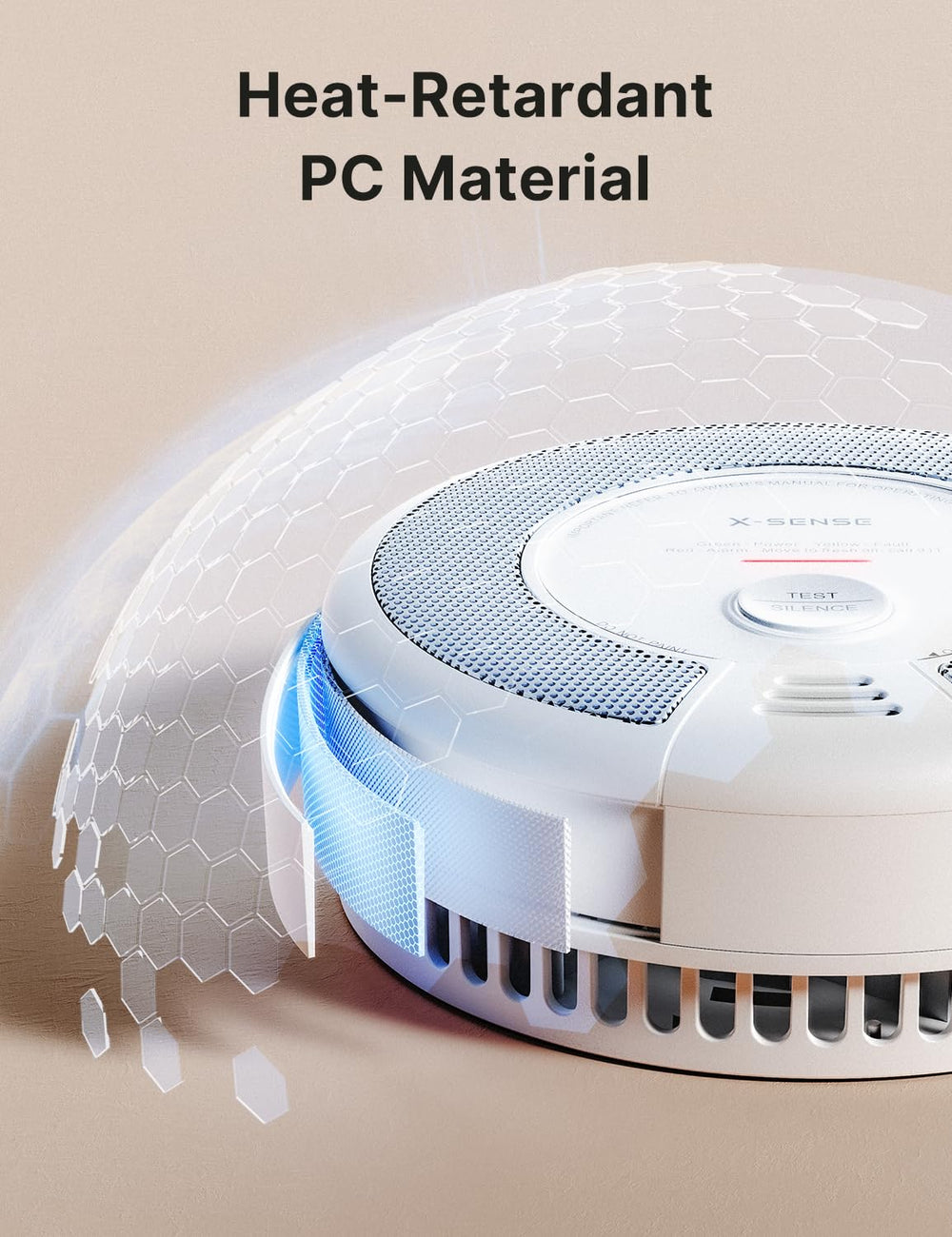 X-Sense SC06 detalle interior del módulo sensor indicando construcción fiable