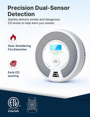 X-Sense SC07 sensor close-up showing photoelectric chamber for reliable smoke detection