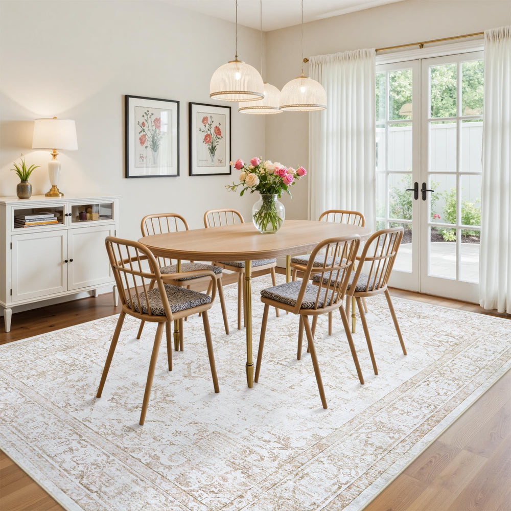 Xafir folded rug unpacked illustrating easy setup and crease-relaxing benefit