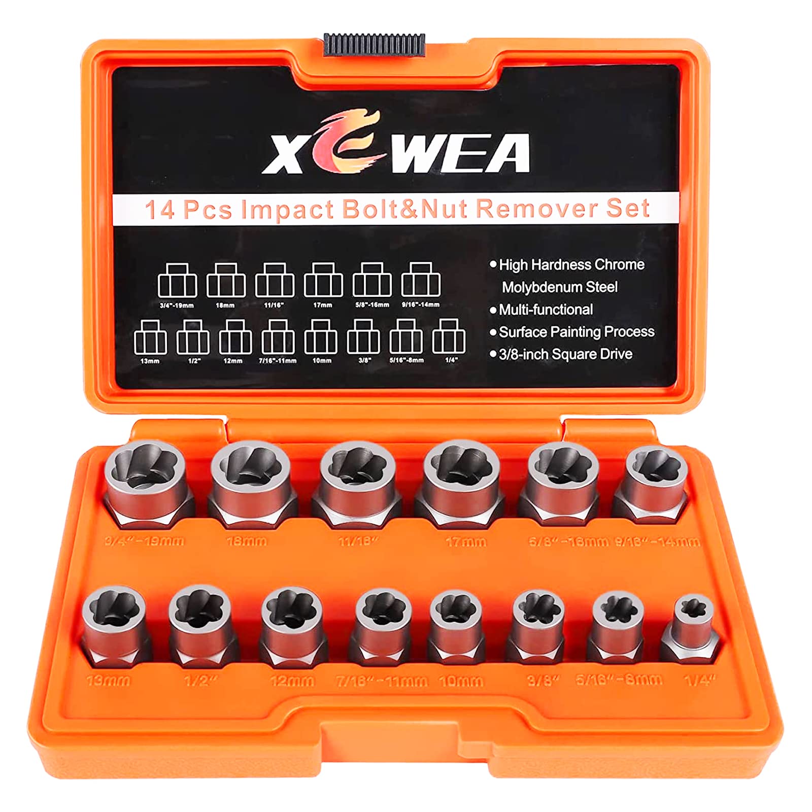 XEWEA estuche abierto con 14 extractores organizado y portátil