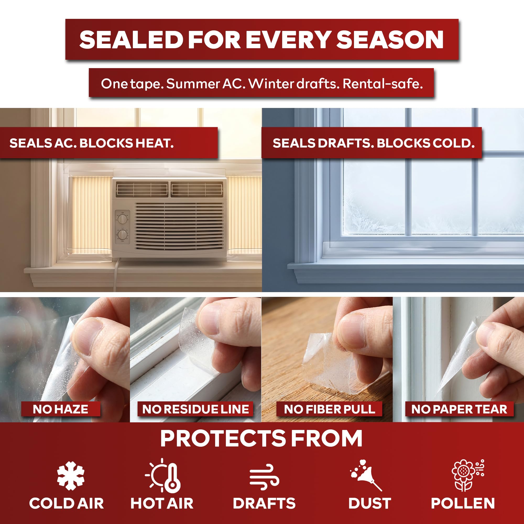 XFasten en ventana doméstica en invierno, protección contra frío