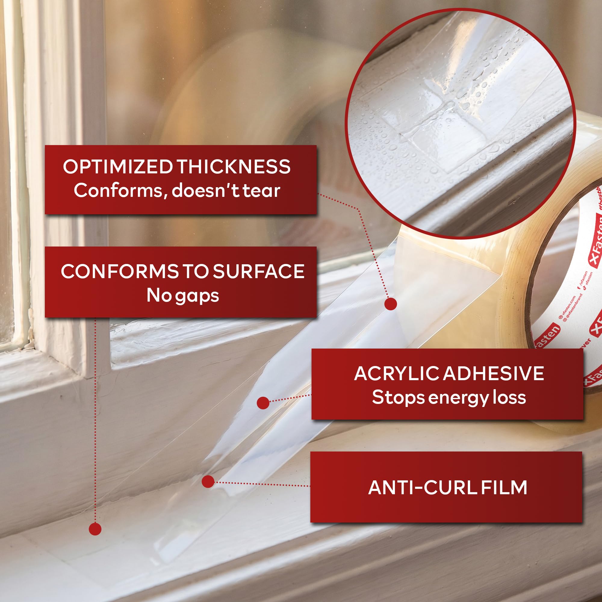XFasten aplicada en ventana de RV, sellado rápido contra corrientes