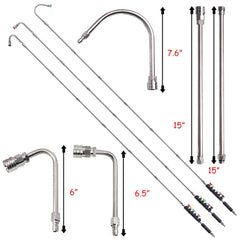 Xiny Tool close-up of six quick-connect nozzle tips highlighting versatility and precise spray control