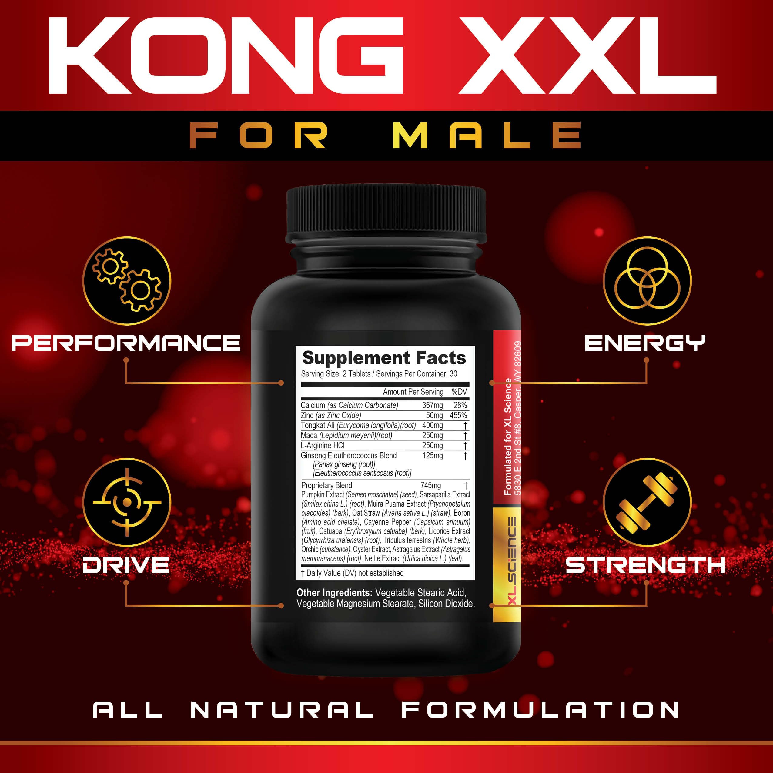 XL Science Kong XXL tabletas en mano para mostrar tamaño y facilidad de toma
