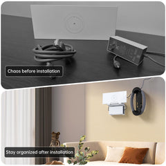 XLTTYWL soporte instalado en pared de sala, mejora orden y estética doméstica
