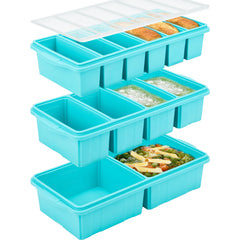 Xomoo bandeja frontal con tapa transparente para almacenar porciones