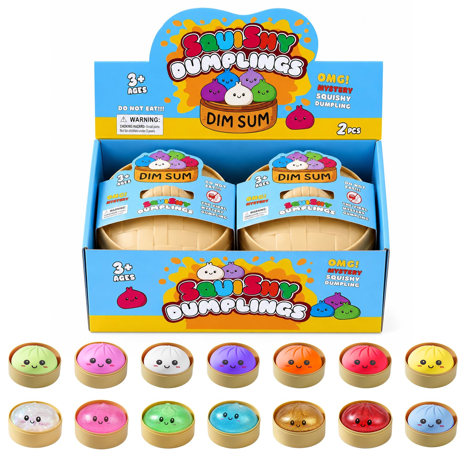 XQOQO front packaging showing two mystery bun squishies and brand clarity