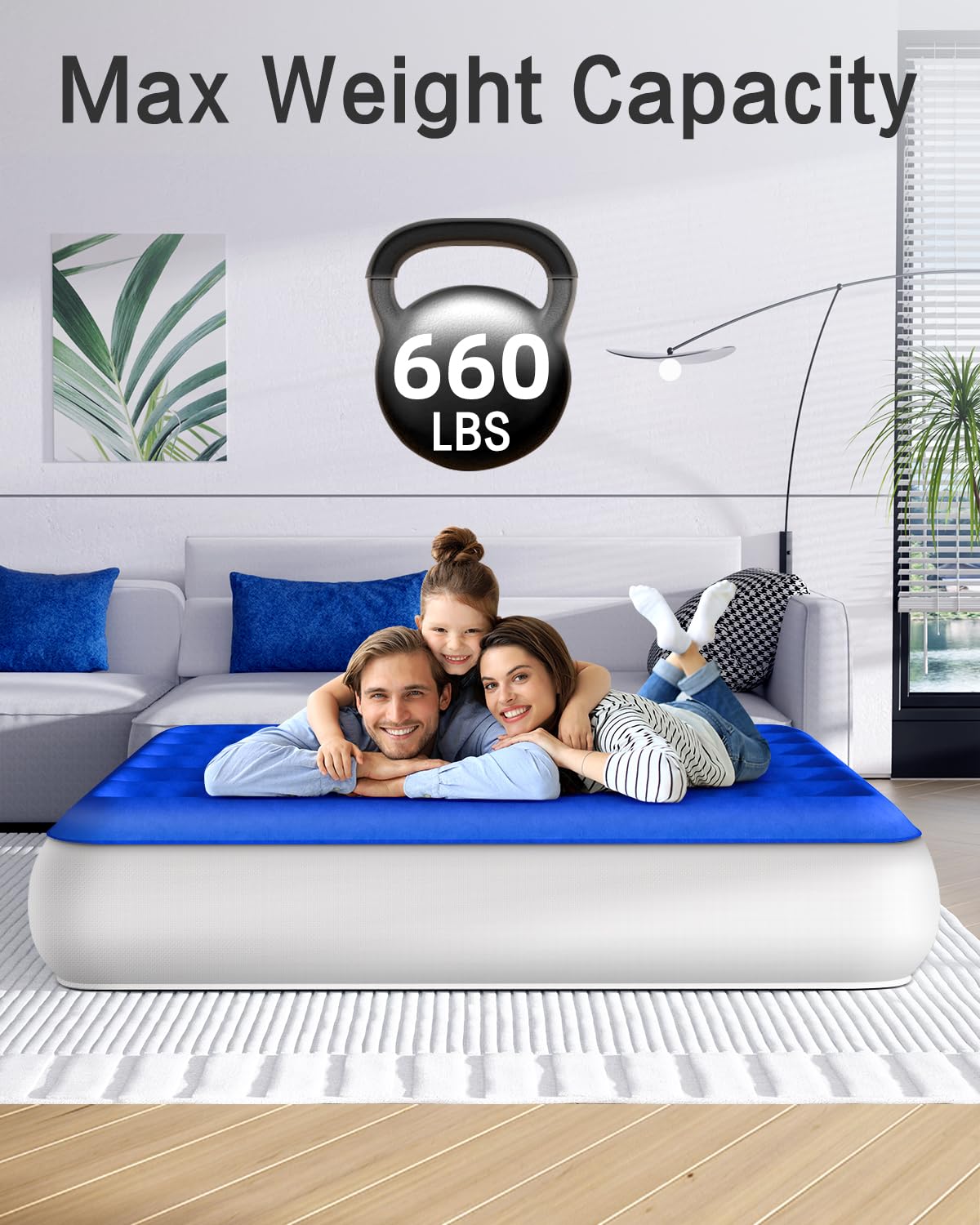 Xsleep two people on mattress showing stable support up to 660 lbs