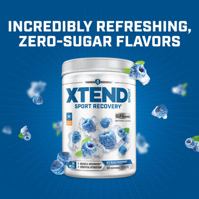 Xtend poured into glass with ice showing refreshing flavor benefit