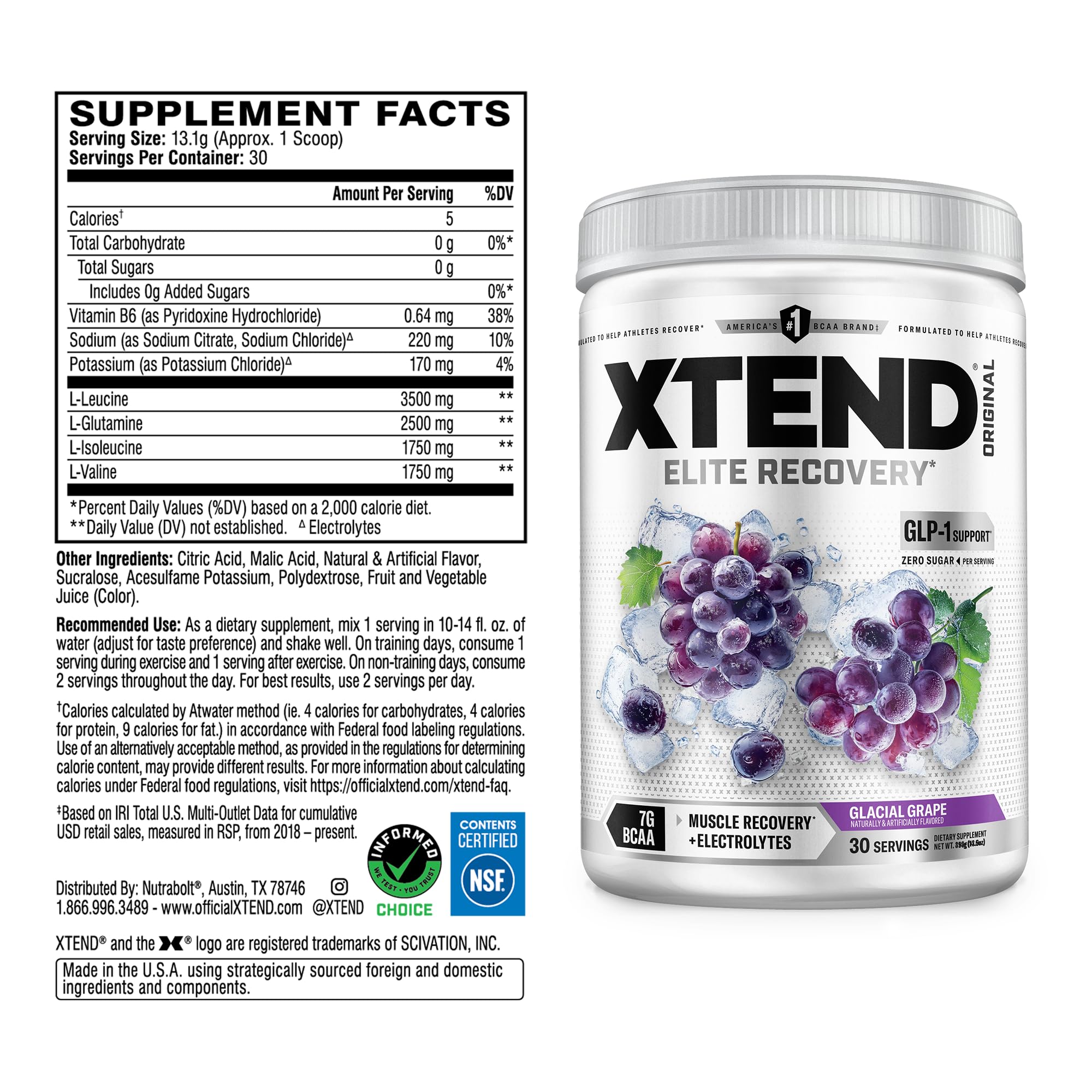 Xtend polvo textura morada detallada facilita mezcla y sabor