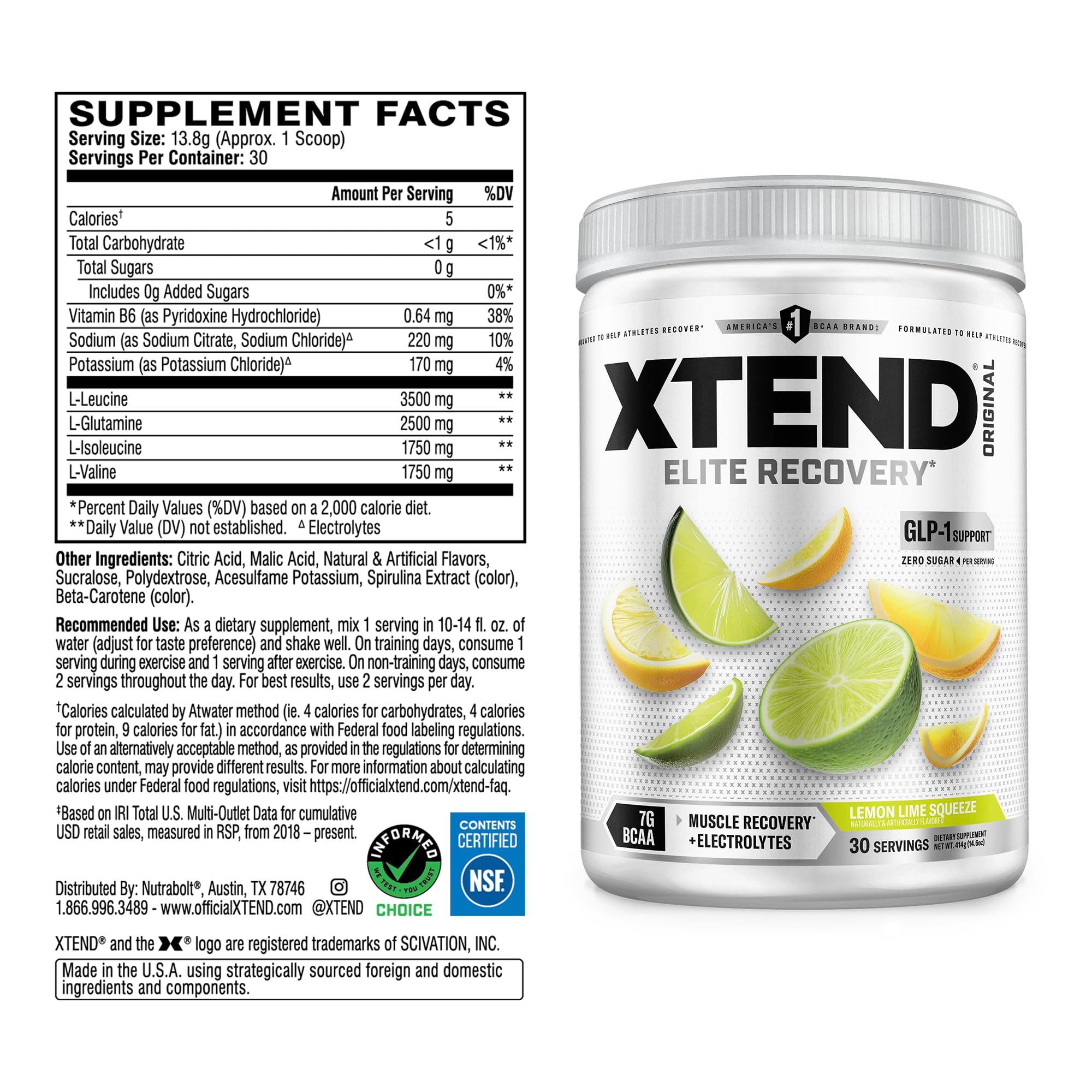 Textura del polvo Xtend Lemon Lime cerca, fácil de mezclar y sin grumos