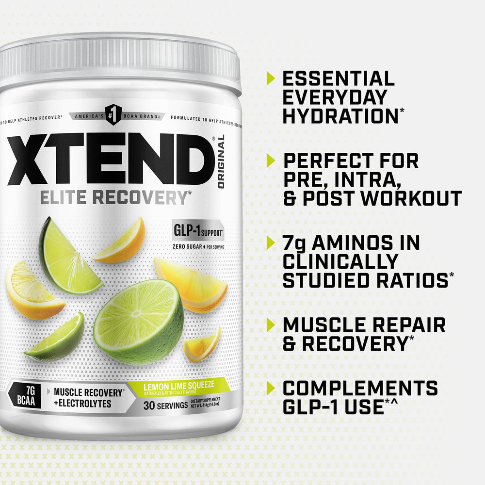 Comparación de tamaño del bote Xtend Lemon Lime con una mano para escala