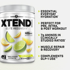 Comparación de tamaño del bote Xtend Lemon Lime con una mano para escala