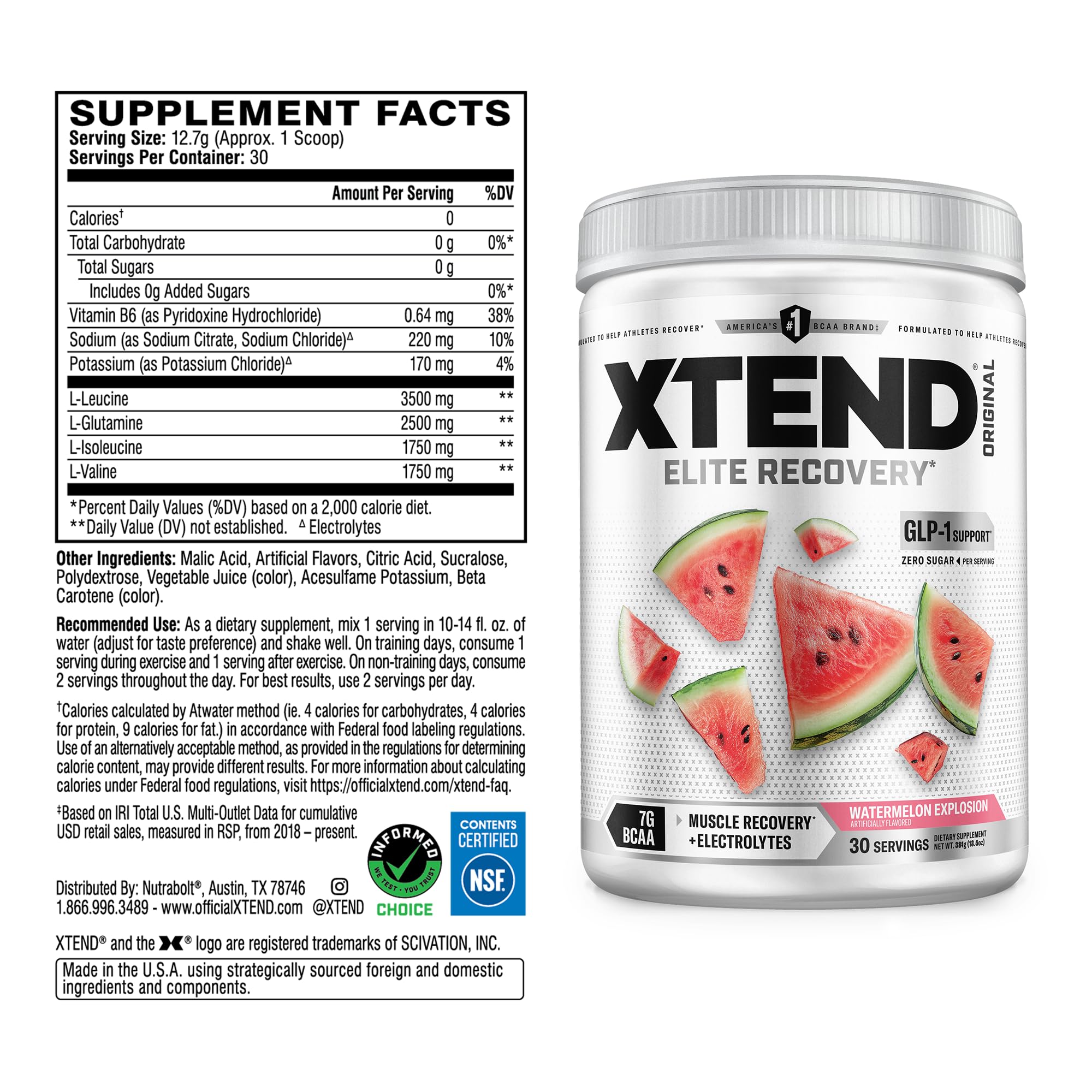 Xtend polvo textura en cuchara resaltando mezcla fina y disolución rápida