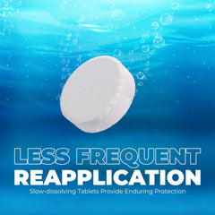 XtremepowerUS tablet placed in floater demonstrating steady chlorine release benefit