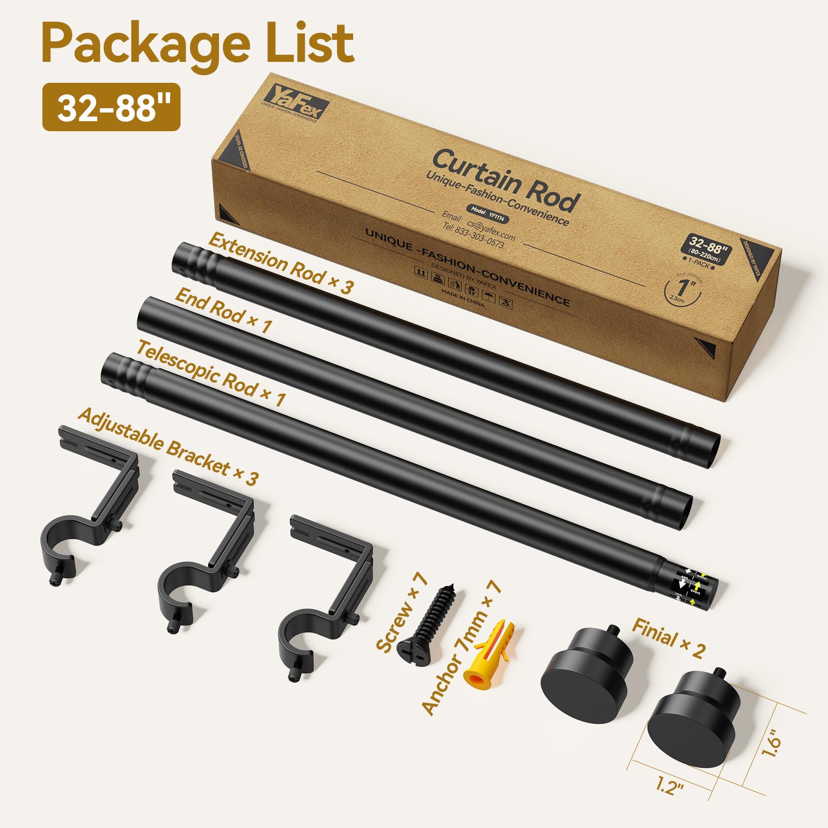 YaFex kit con anclajes y tornillos incluidos para montaje seguro
