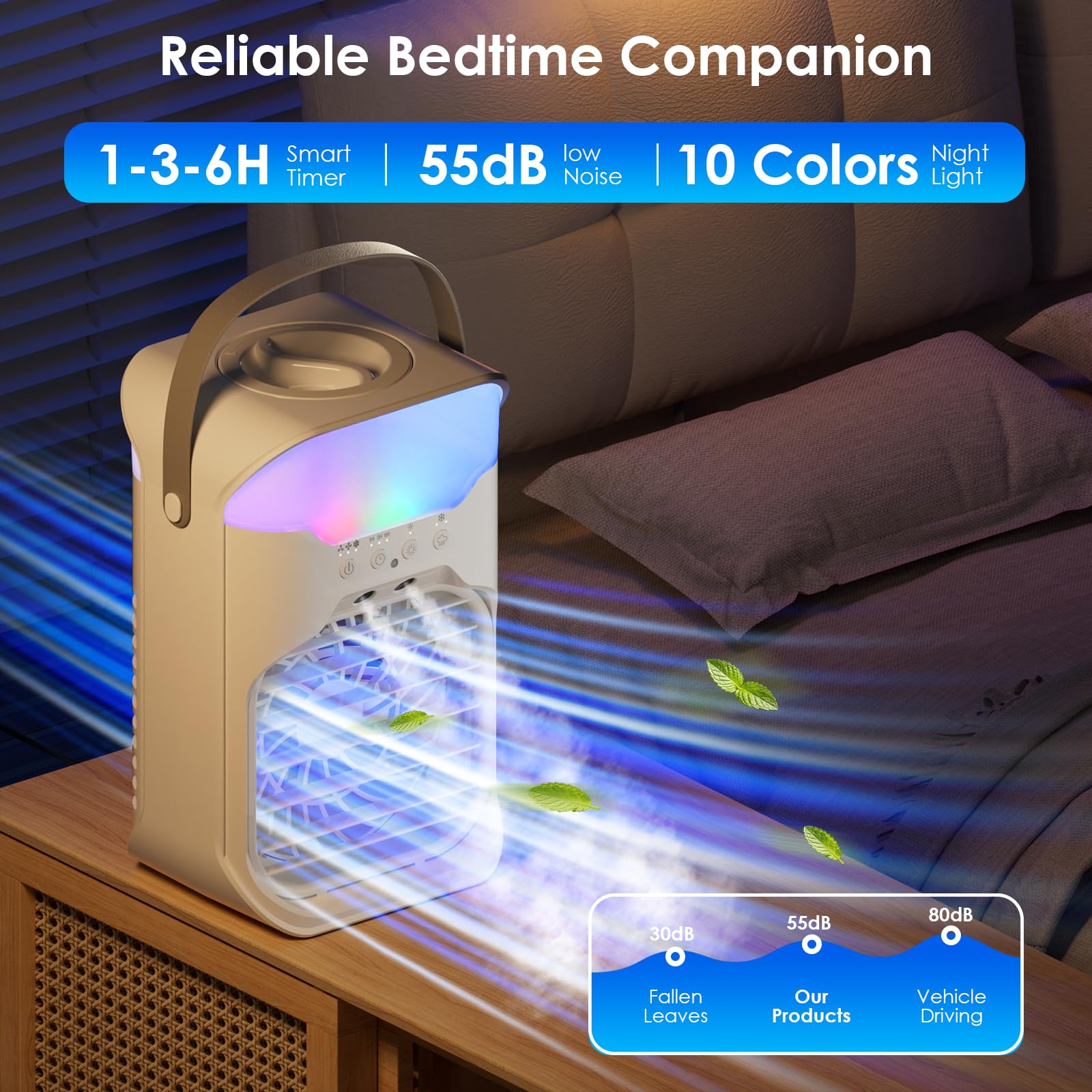 YAFVPIZUT luces LED de 10 colores creando ambiente relajante en habitación