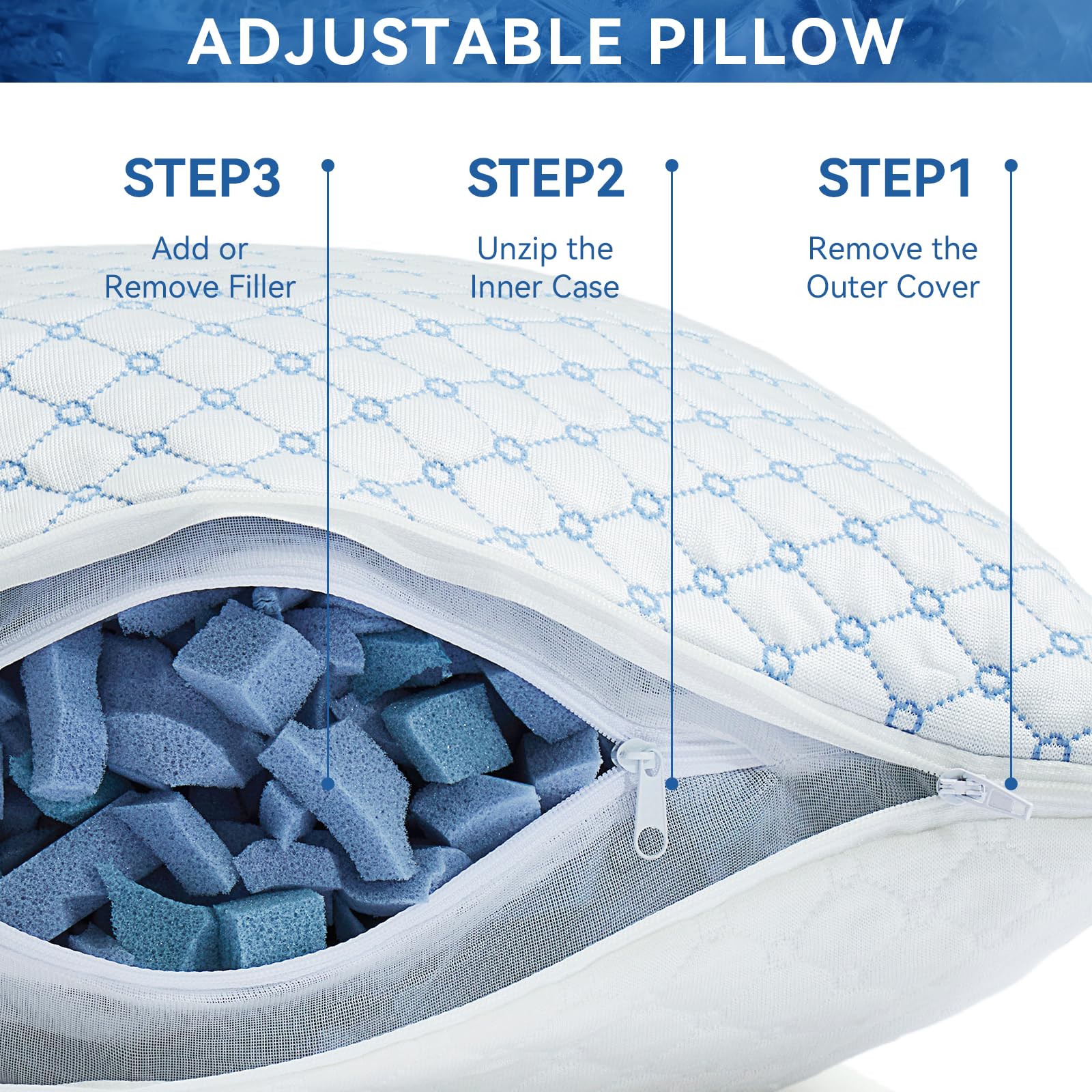 Yagamo almohada en cama con persona durmiendo de lado mostrando postura alineada