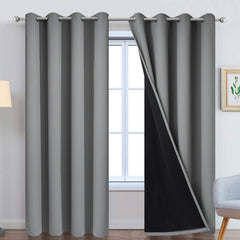 Yakamok frontal del paquete de cortinas gris, muestra diseño y tamaño
