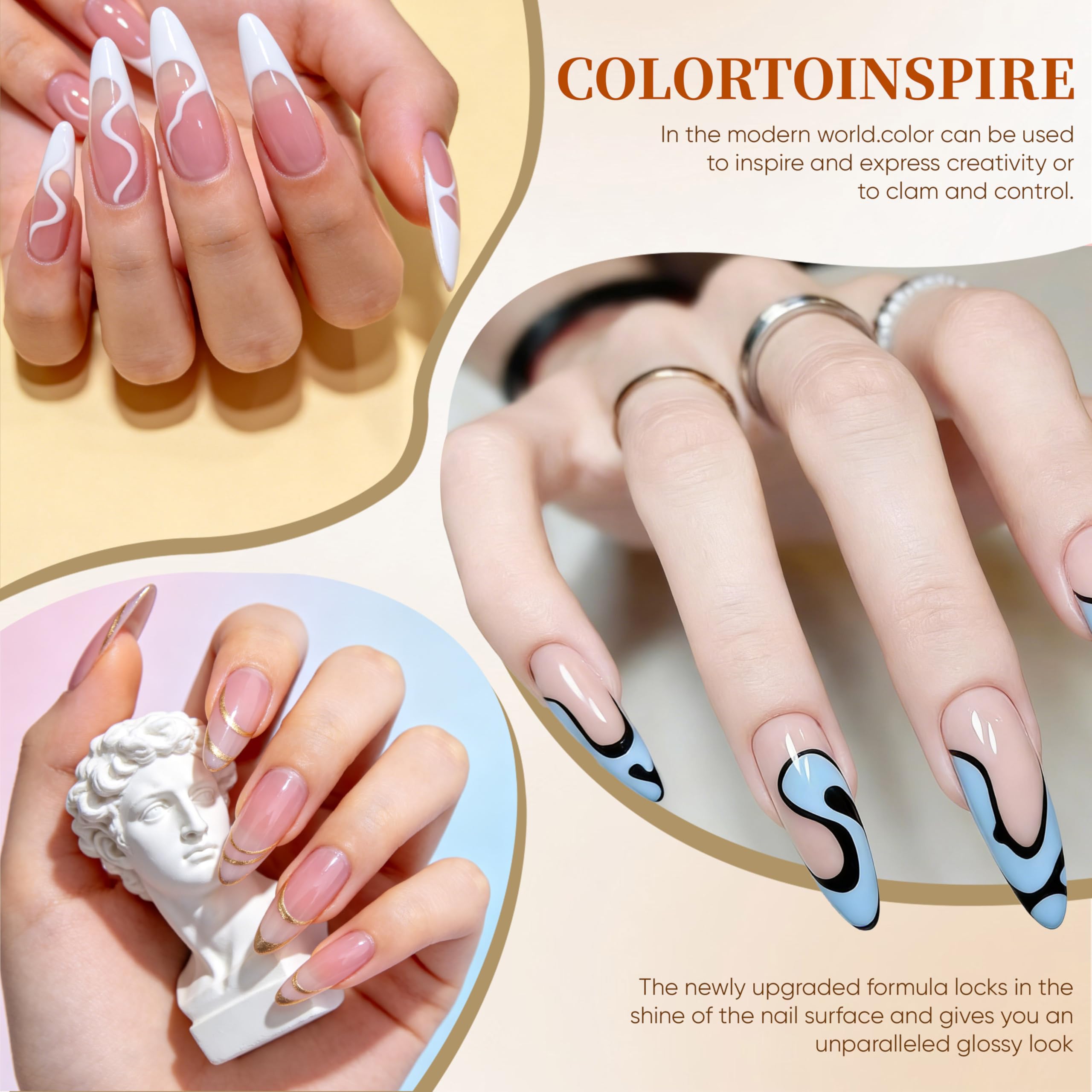 YALSYNY frascos de esmalte en gel close-up para ver textura y calidad