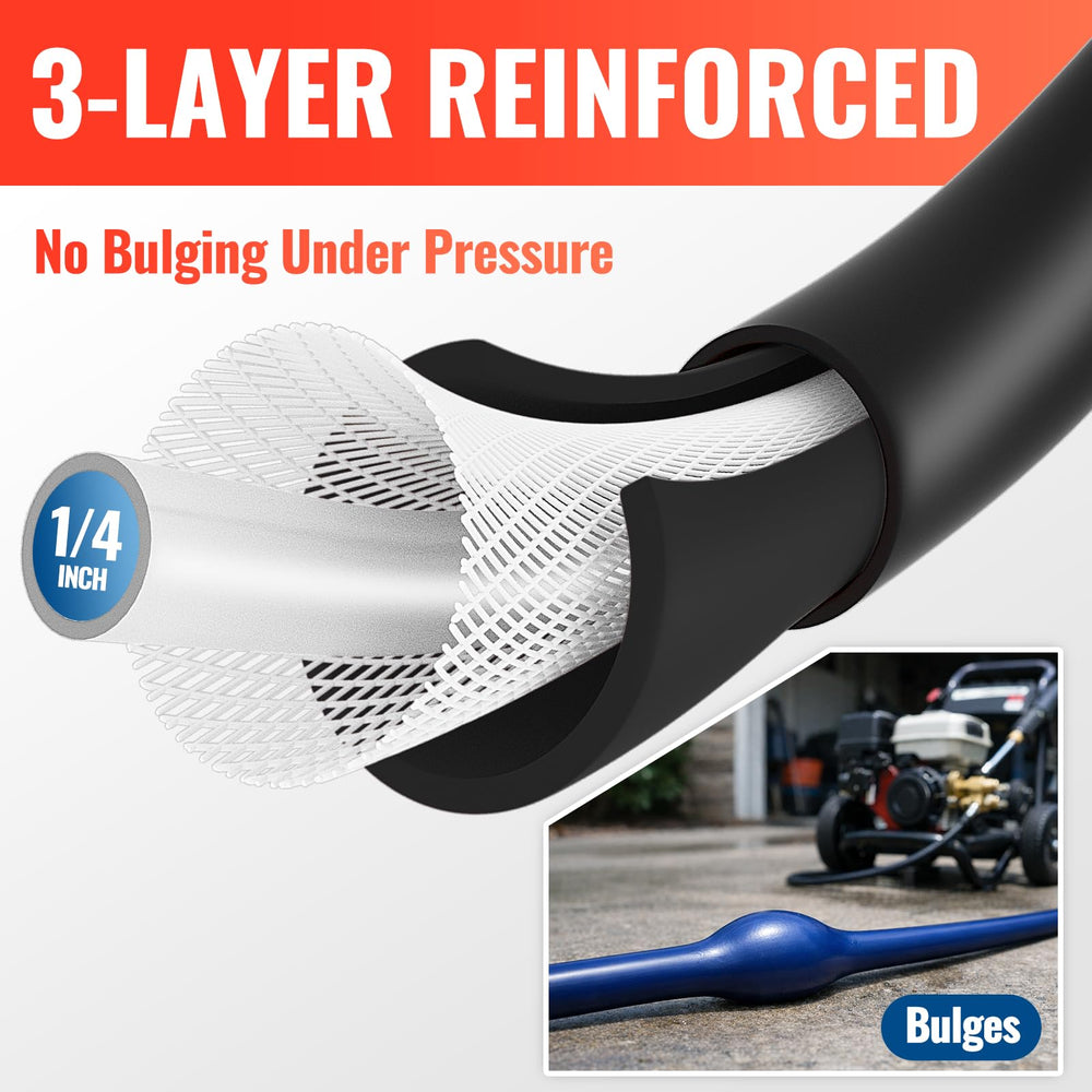 YAMATIC hose coiled for storage showing easy roll-up and reduced coil memory benefit