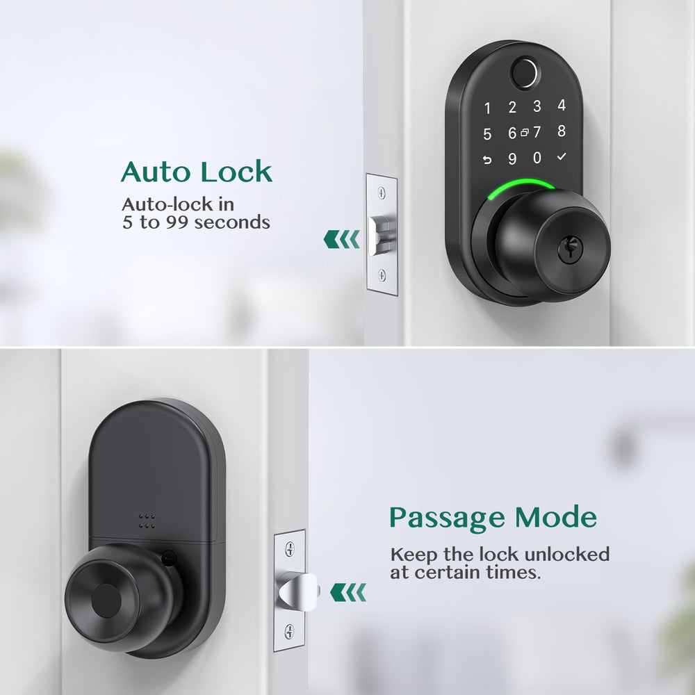 Yamiry lock installed on a standard door illustrating easy screwdriver installation