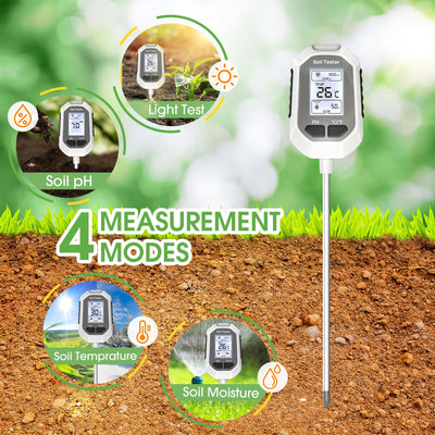YAMRON in use in a potted plant, providing moisture and pH guidance