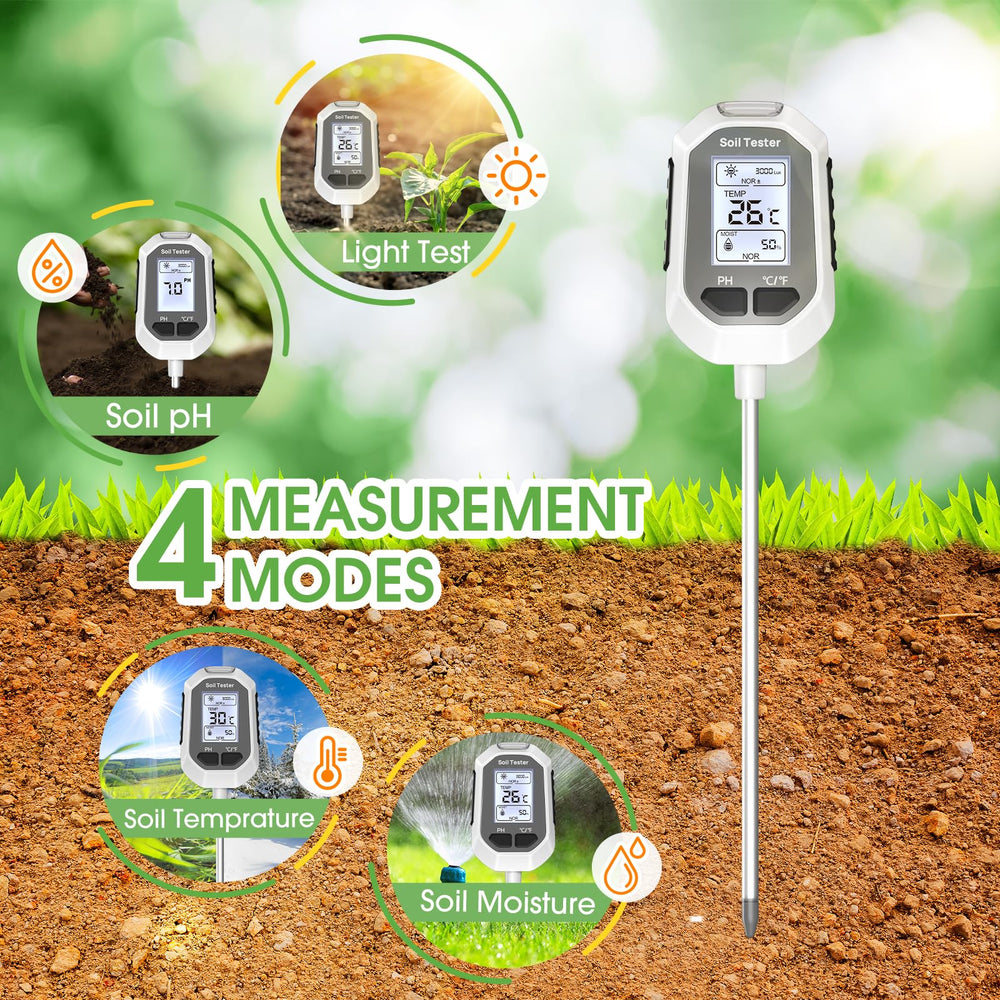YAMRON in use in a potted plant, providing moisture and pH guidance