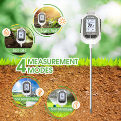 YAMRON in use in a potted plant, providing moisture and pH guidance