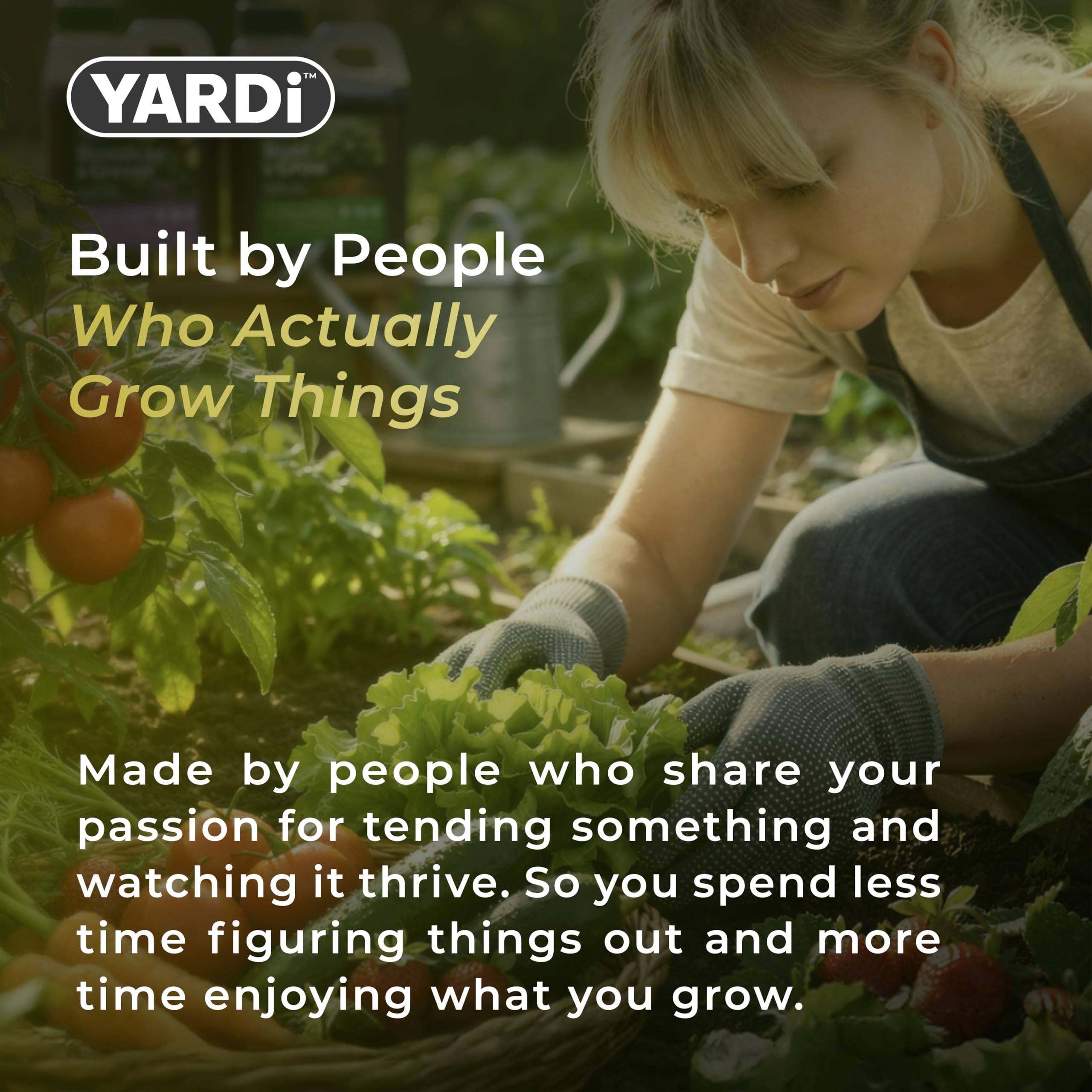 YARDi used in container garden improving blooms and harvests