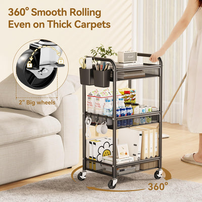 YASONIC cart in a kitchen setting showing mobile food prep storage and countertop overflow solution