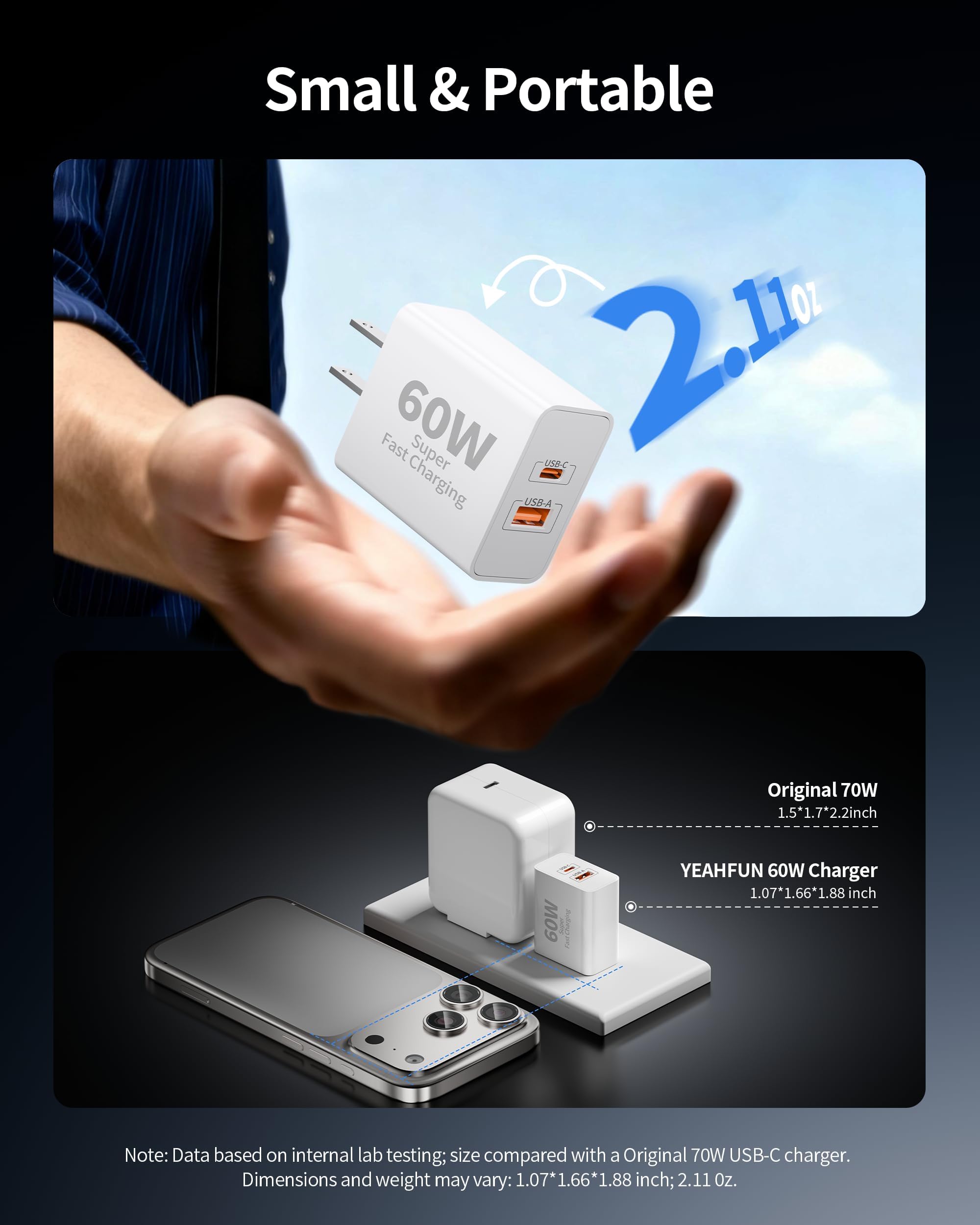 YEAHFUN comparativa de tamaño en mano mostrando portabilidad práctica